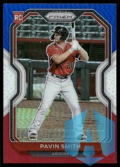 2021 Panini Prizm Red/White/Blue Prizm Pavin Smith RC #70